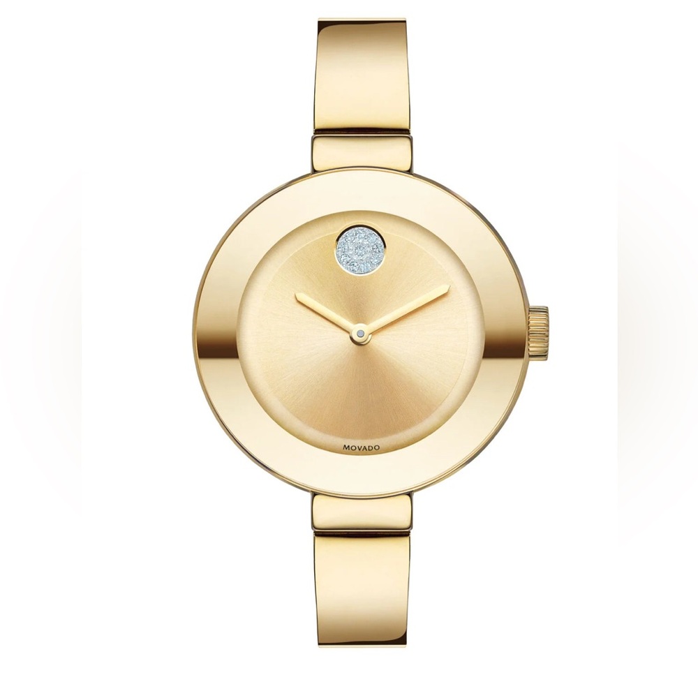 Movado Gold-Tone Minimalist Women's Bracelet Watch.